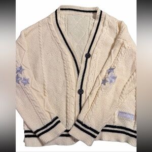 Taylor Swift Folklore Cardigan DUPE – Star Sleeve Cable Knit– Size L Never Worn